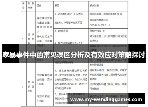 家暴事件中的常见误区分析及有效应对策略探讨